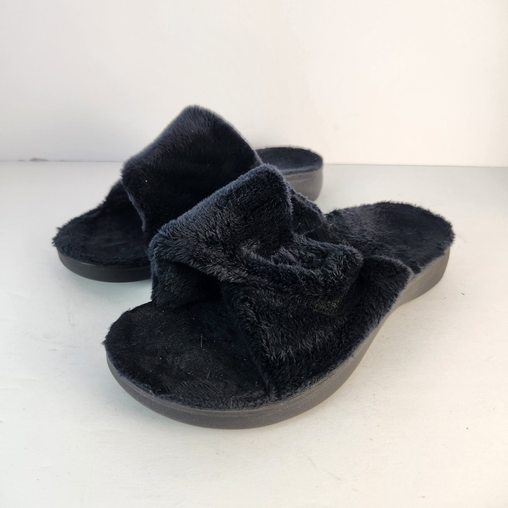 Sollbeam Women's Casual Comfy‎ Minimalist Slip-On Slippers Black Size 37(6-6.5)